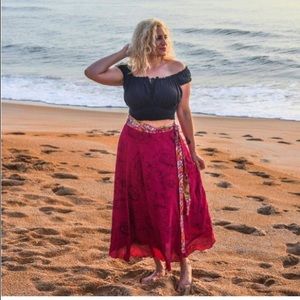 Reversible Upcycled Sari Wrap Skirt